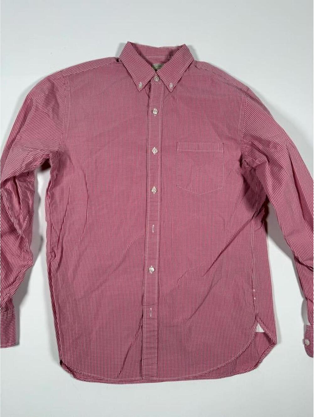 J.Crew Men's Button-Down Red Gingham Shirt Size S 14-14.5/32